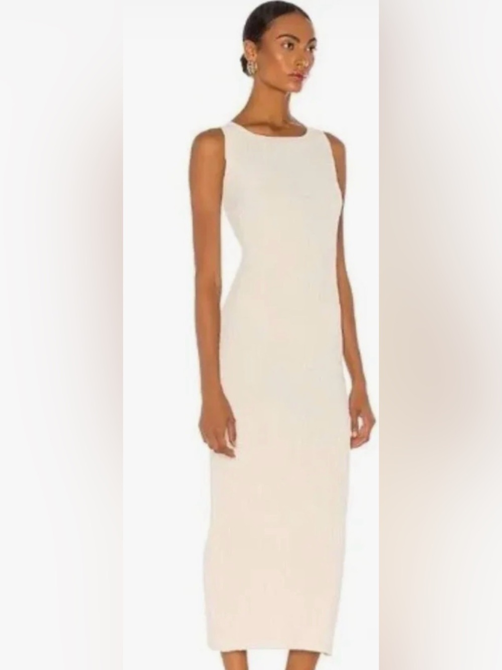 The Line by K Cream Ribbed Maxi Dress